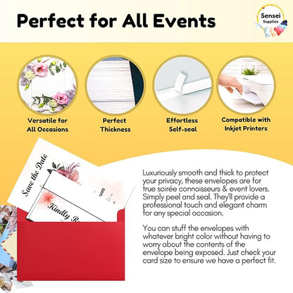 110 5x7 Red Invitation Envelopes - Image 3