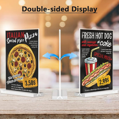 MaxGear Acrylic Sign Holder 8.5 x 11 Double Sided Display Stand, 18 Pack | - Image 3