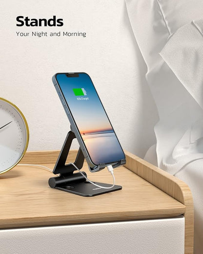 Nulaxy Dual Folding Cell Phone Stand, Fully Adjustable Foldable Desktop Phone - Image 2