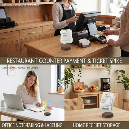 Ticket Stabber, Walnut Brass Pin Receipt Holder 2.7" 1-Pack | Natural walnut - Image 7