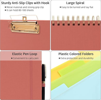 Ospelelf Red Foldable Spiral Clipboard Folio - Image 4
