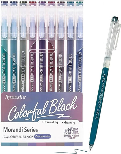 9 Colored Gel Pens Set, 0.6mm Fine Point by HysmmxHer