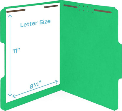 Blue Summit 50 Green Fastener File Folders - Image 4