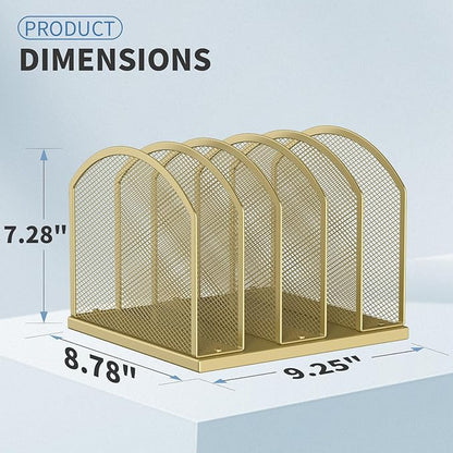 Gawerk 5-Section Vertical Desktop Organizer, 5-Section Mesh File Folder Stand - Image 2