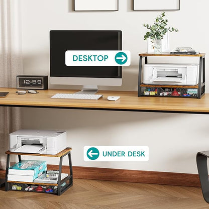 2-Tier Printer Stand with Storage, Desktop Organizer - Image 6
