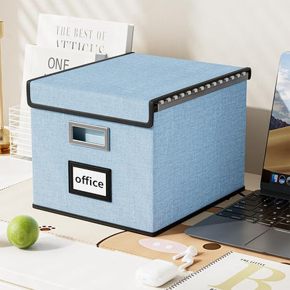 File Organizer Box with Lid, Collapsible File Folder Organizer - Image 2