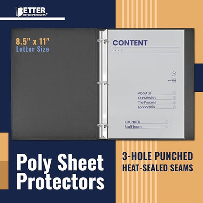 Better Office Products 90 Count Sheet Protectors, 100 Percent Poly Sheet - Image 3