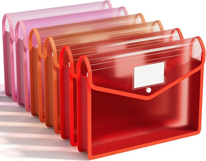 ABC life 6-Pack Plastic Expanding File Folders, Translucent Plastic Envelopes by ABClife