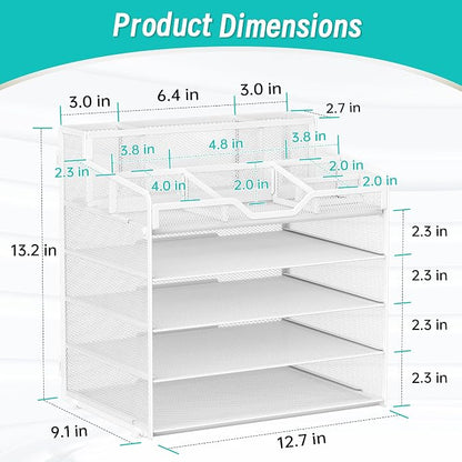 5 Tier Mesh Desk Organizer - Image 2