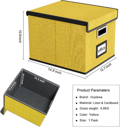 File Organizer Box with Lid, Collapsible File Folder Organizer - Image 6
