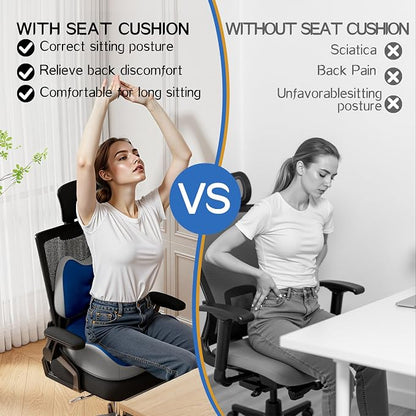 Benazcap Large Memory Foam Seat Cushion Lumbar Support Pillow - Image 4