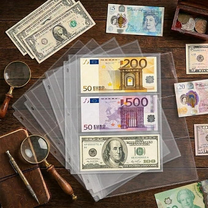 Aegero 50 Pack （7.6x3.6inch ） 3 Pockets Currency Sleeves - Image 7