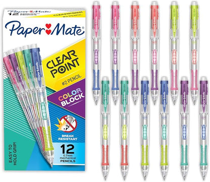 Paper Mate Clearpoint Mechanical Pencils, Color Block Edition, HB #2 Lead by Unknown