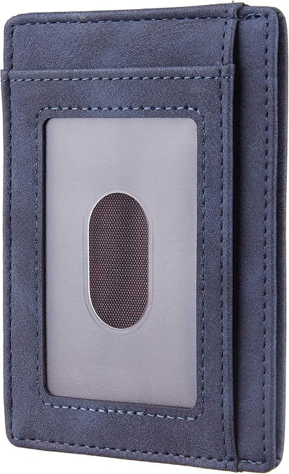 Travelambo Slim Wallet Front Pocket Minimalist Leather RFID Blocking Medium Size - Image 3