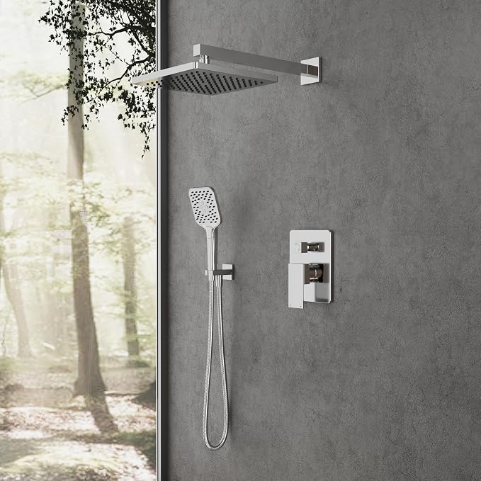 Gabrylly Shower System, Shower Faucets Sets Complete for Bathroom with High Pressure 10" Rain Shower and Handheld Shower, 2 Way Shower Valve Kit, Chrome - Image 2