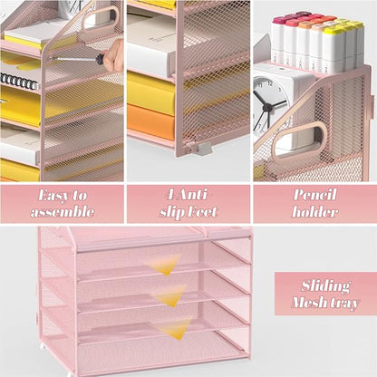 Letter Tray Paper, 5 Tier Desk Organizer - Image 4
