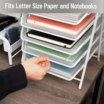 Mind Reader 5-Tier Paper Tray Organizer, Metal Mesh - Image 6