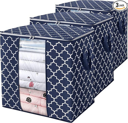 WISELIFE Storage Bags 3 Pack/100L Large Blanket Clothes Organization and by WiseLife