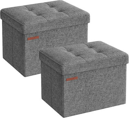 SONGMICS Small Folding Storage Ottoman, Foot Rest Stool, Cube Footrest by Unknown