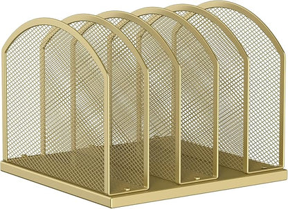 Gawerk 5-Section Vertical Desktop Organizer, 5-Section Mesh File Folder Stand by Gawerk