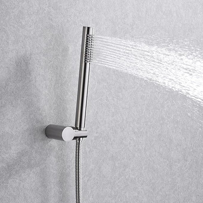 SUMERAIN Wall Mounted Rainfall Shower System Brushed Nickel Shower Faucet Set with Handheld Sprayer and Valve - Image 4