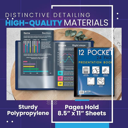 Better Office Products 12 Pocket Bound Presentation Book, 24 Sheet Protector - Image 4