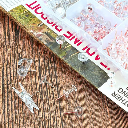 260 Pcs Push Pins Set 5 Styles Clear Thumb Tacks Map Pins Assorted Push Pins - Image 7