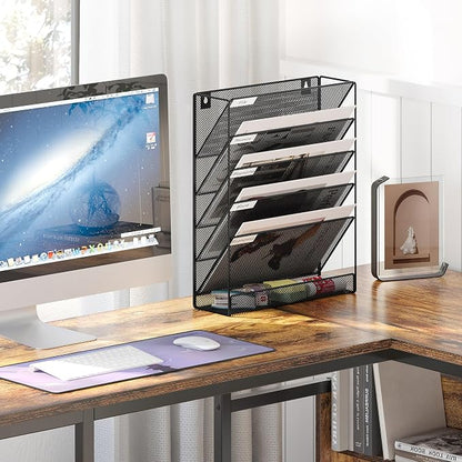 EasyPAG 5 Tier Wall File Holder, Mesh Hanging Folder Organizer - Image 3