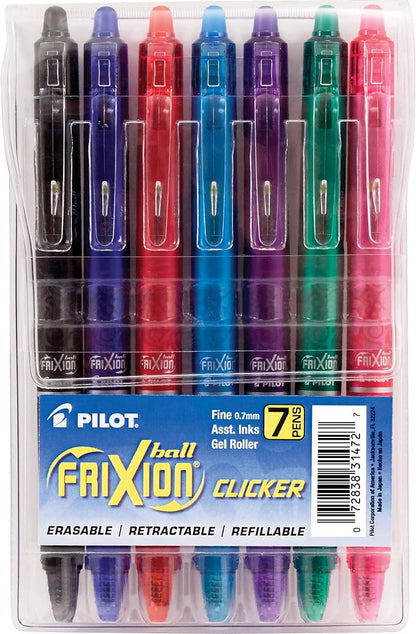 Pilot FriXion Clicker Erasable, Refillable & Retractable Gel Ink Pens Fine Point by PilotCorporationofAmerica