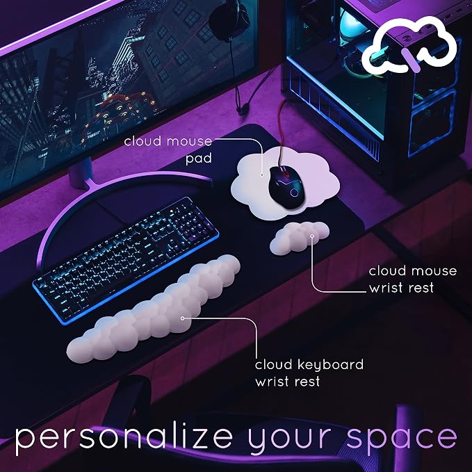 Black Cloud Keyboard Wrist Rest – Create-ables Qloud Black Wrist Rest - Image 2