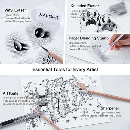 KALOUR 29 Pro Sketching Drawing Pencils Set - Image 7