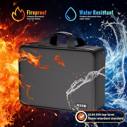 Fireproof Document Bag with Lock, 15.2”×11.4”×4.5” | Soft-Shell Document - Image 2