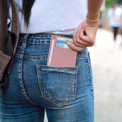 Travelambo Slim Wallet Front Pocket Minimalist Leather RFID Blocking Medium Size - Image 2