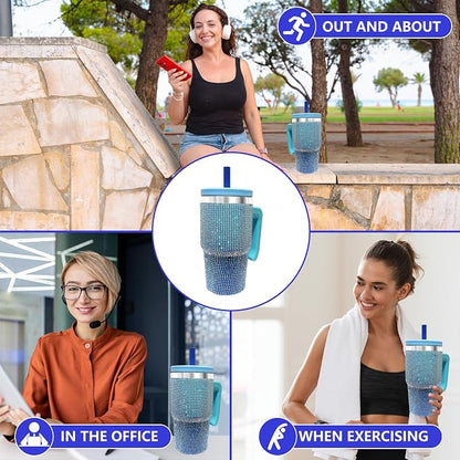 20-OZ Insulated Water Bottle,Insulated Stainless Steel Tumbler,Reusable Cold Drink Thermos,BPA-Free, Double-Wall Stainless Steel Water Bottle (Royal Blue - Diamond, 20, Fluid Ounces) - Image 6