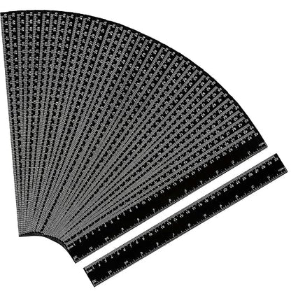 EBOOT 50 Pack 12 Inch Plastic Ruler Bulk Black Ruler by eBoot