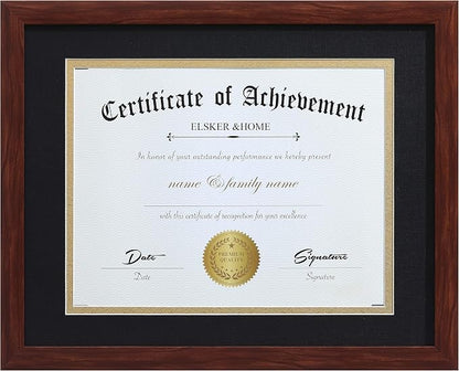 ELSKER&HOME 8.5x11 Certificate Frame Coffee Color by ELSKERHOME