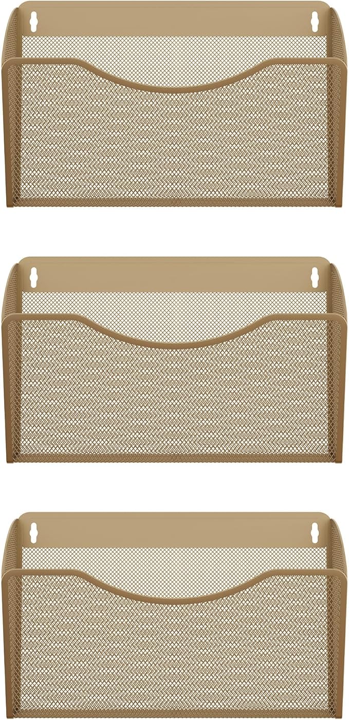 EasyPAG Wall File Organizer 3 Pack, Hanging File Organizer Wall Mount, Metal - Image 2