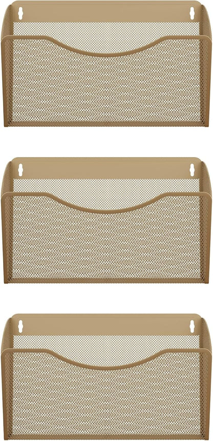 EasyPAG Wall File Organizer 3 Pack, Hanging File Organizer Wall Mount, Metal - Image 2