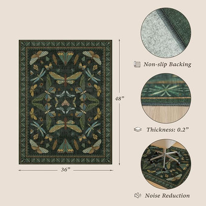 3'x4' Dark Green Office Chair Mat - Image 2