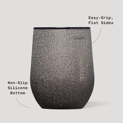 Corkcicle Stemless Wine Tumbler - Keeps Drinks Cold for 6 Hours - Triple-Insulated Stainless Steel - Non-Slip Base - Summer Drinkware Gift - Keeps Drinks Ice Cold - 12 oz - Steel Shadow - Image 4