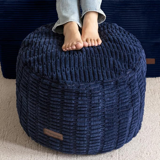 HIGOGOGO Pouf Ottoman Stuffed Round Modern Foam Filled Foot Rest Poufs by HIGOGOGO