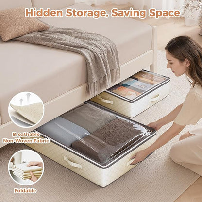 Budding Joy 6 Pack 90L Under bed Storage Containers Organizer Large Capacity - Image 6
