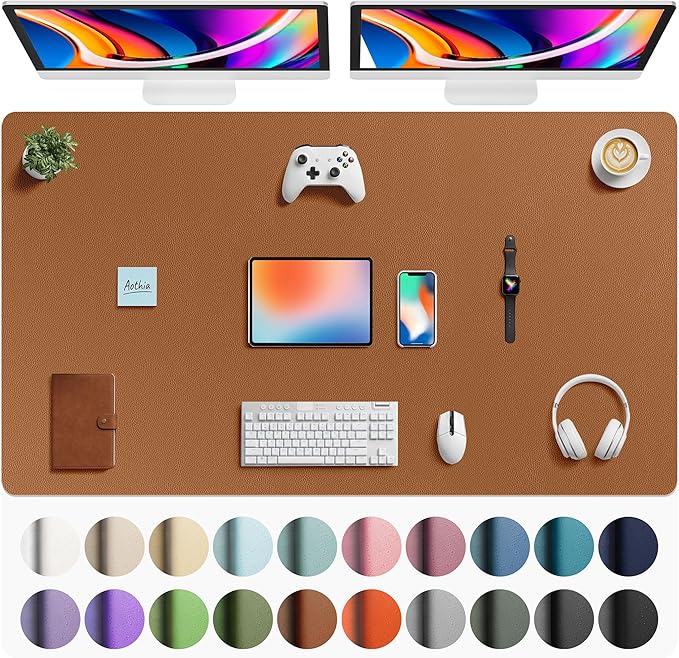 Aothia Faux Leather Desk Mat by AothiaSimpleNaturalUnique