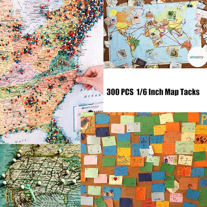 300 PCS Push Pins Map Tacks, 10 Assorted Colors in Reconfigurable Containers - Image 4