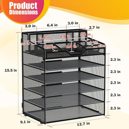 Docnest 6 Tier Mesh Desk Organizer - Image 3