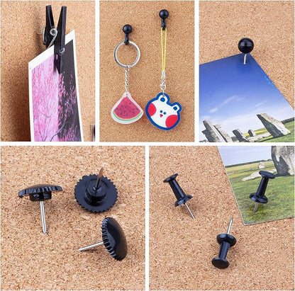 Push Pins Set, 5 Styles Thumb Tacks Map Pins, Steel Point Pushpins Thumbtacks - Image 6