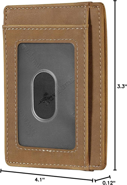 Travelambo Slim Wallet Front Pocket Minimalist Leather RFID Blocking Medium Size - Image 10