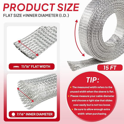 Tinned Copper Wire Grounding Braid Cable Shielding Sleeve Metal Wire Sheathing - Image 2