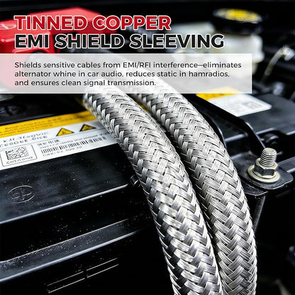 Tinned Copper Braid Wire Shielding Ground Strap Metal Cable Sleeve Expandable - Image 6
