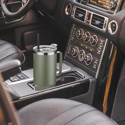 HASLE OUTFITTERS 40 oz Stainless Steel Tumbler with Handle, Vacuum Insulated Tumblers Bulk, Reusable Double Wall Travel Coffee Mug, Durable Powder Coated Water Bottles(Army Green, 8) - Image 6